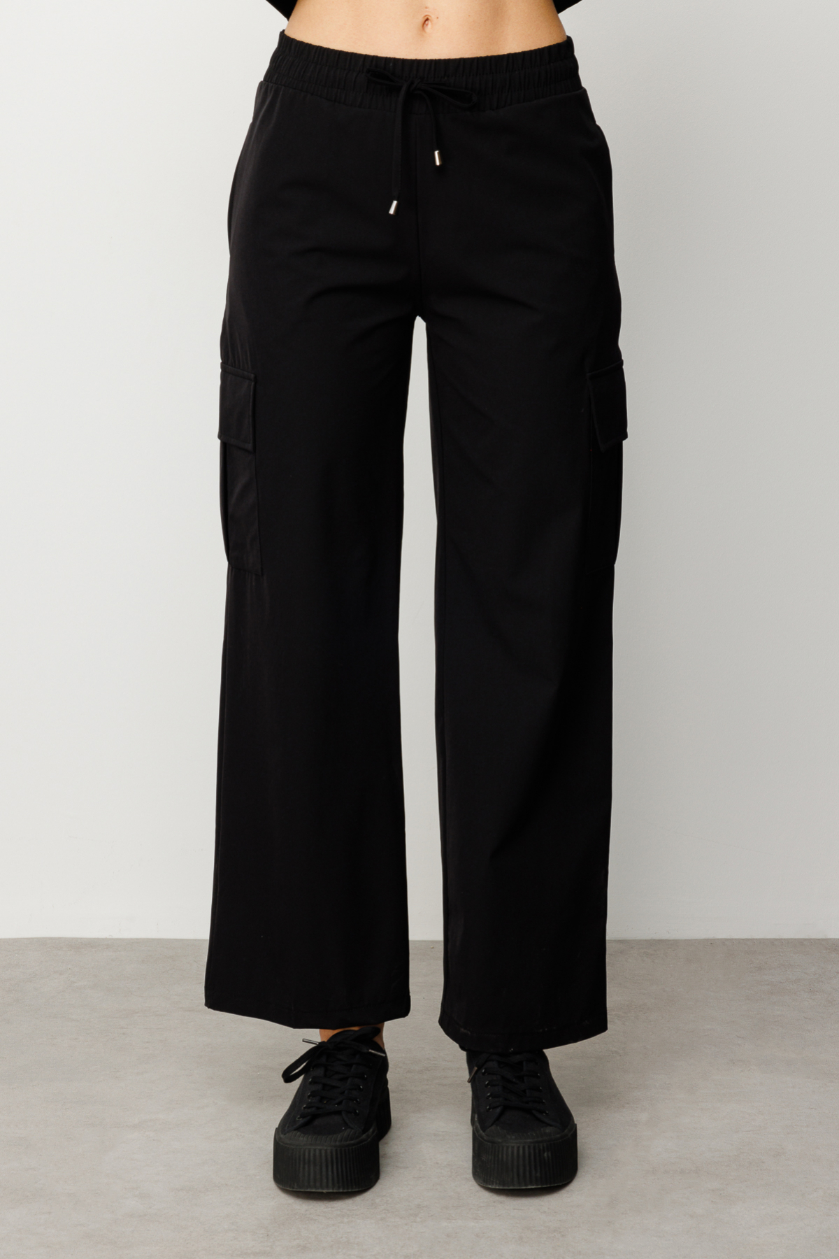 ON FASHION KARGO CEPLİ BOL PAÇA PANTOLON - SİYAH