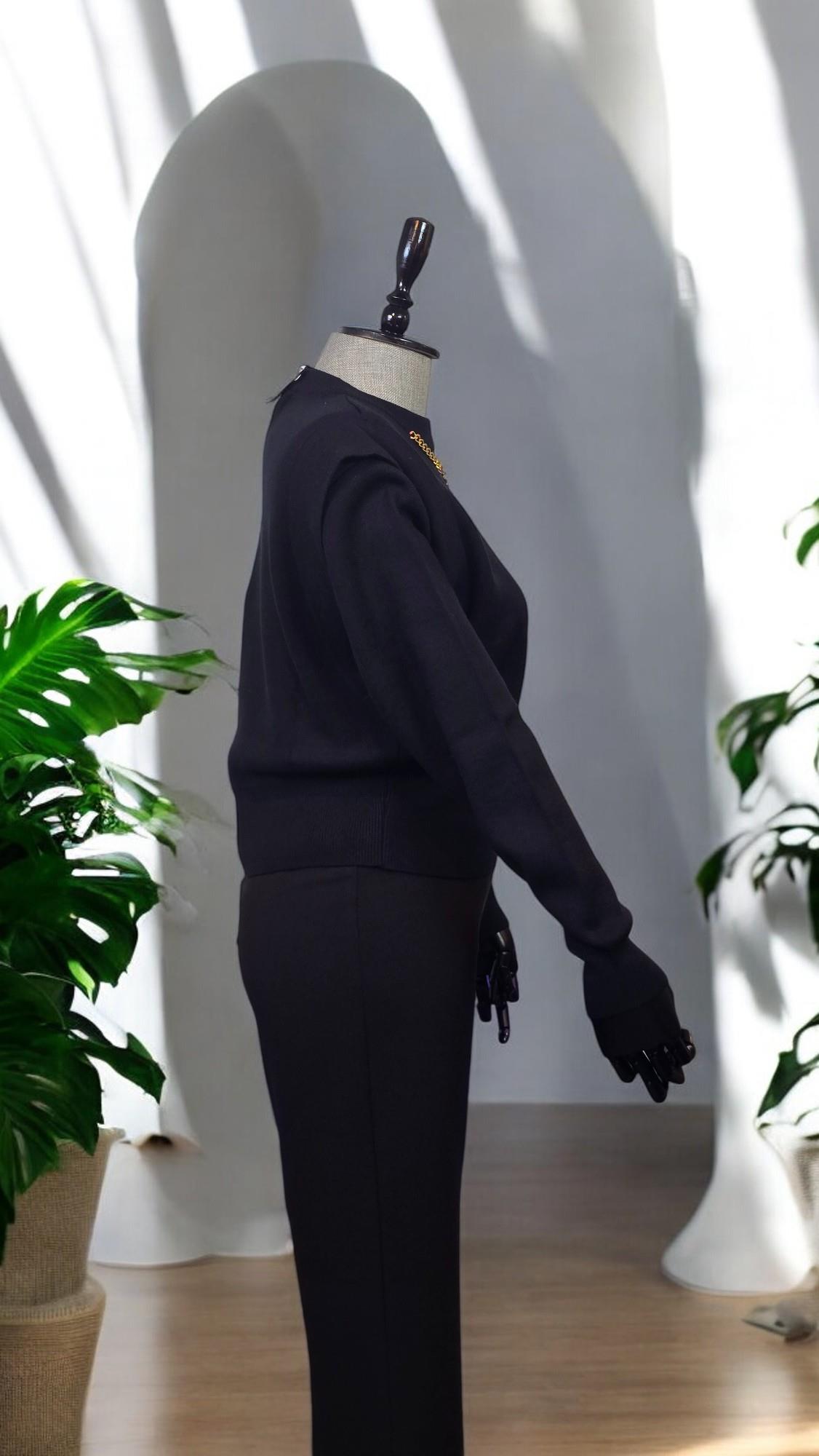 ON FASHION Sıfır Yaka Kısa Kazak - Siyah