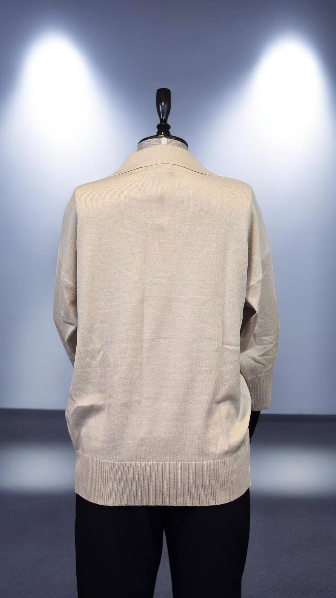ON FASHION TRUVAKAR KOL PATLI POLO YAKA BLUZ - BEJ