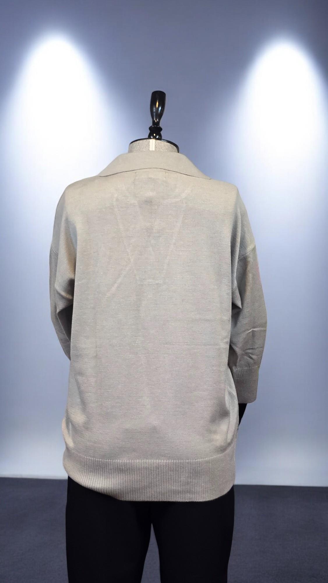 ON FASHION TRUVAKAR KOL PATLI POLO YAKA BLUZ - GRİ