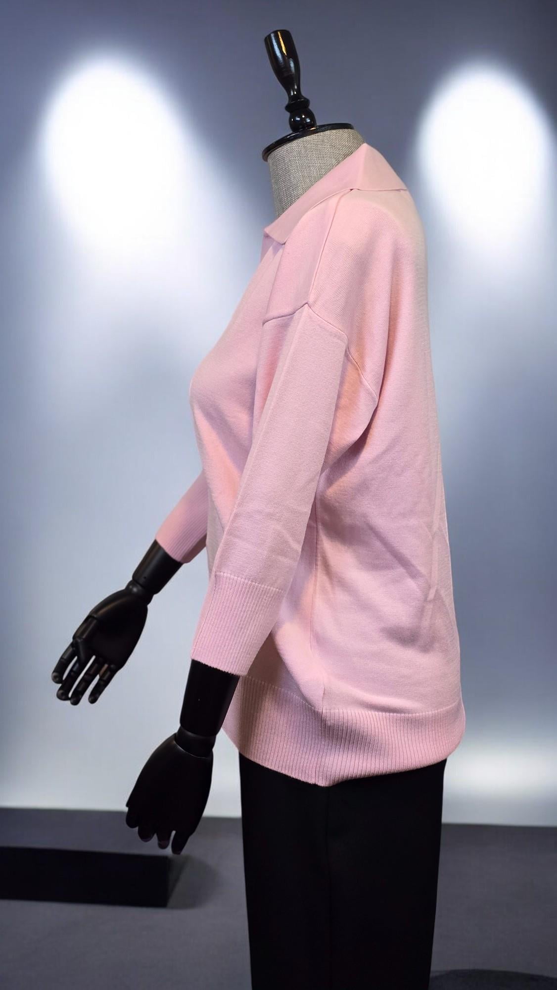 ON FASHION TRUVAKAR KOL PATLI POLO YAKA BLUZ - PEMBE