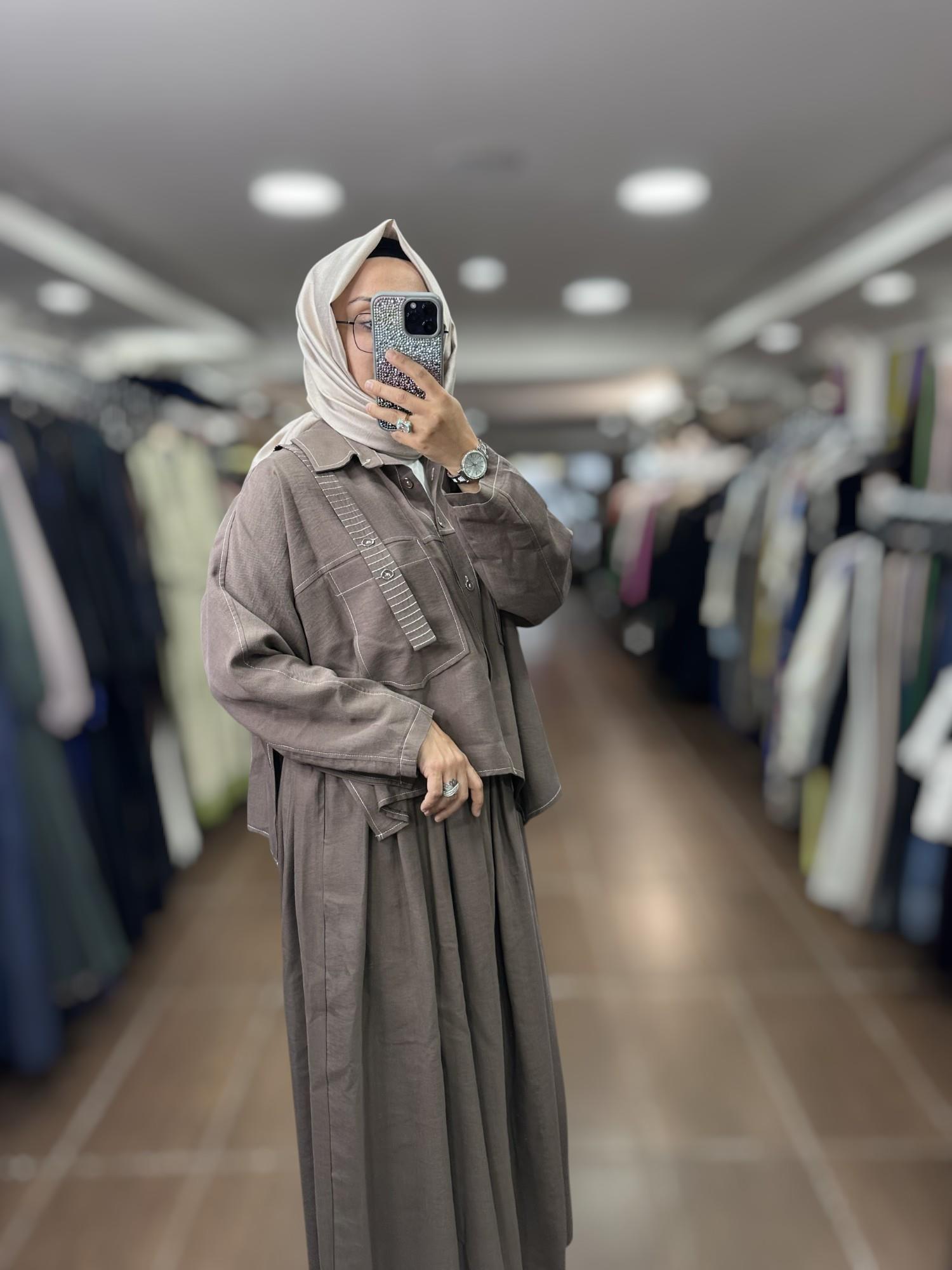 PUREVA 2681-TCE-25Y TENCEL TUNİK ETEK TAKIM - ÇİKOLATA