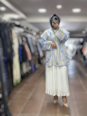 25YGSTNK3191/Ghisa Tunik - Mavi