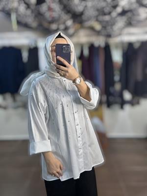 25YGSTNK4848/Ghisa Gömlek Tunik - Ekru