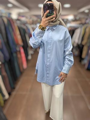 25YGSTNK4849/Ghisa Tunik Gömlek - Mavi