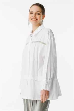 25YGSTNK4864/Ghisa Tunik - Beyaz