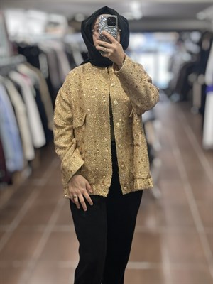 26KGSCKT3328/Ghisa Pul Payet Detaylı Bomber Ceket - Camel