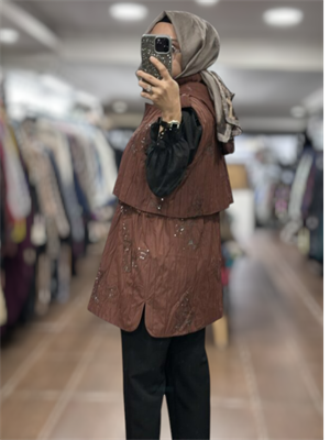 26KGSYLK3236/Ghisa Yelek - Taba