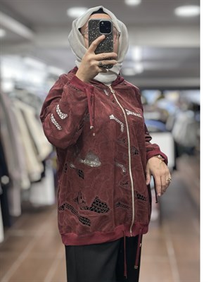 26KÖRHRK3367/Ghisa Hırka - bordo