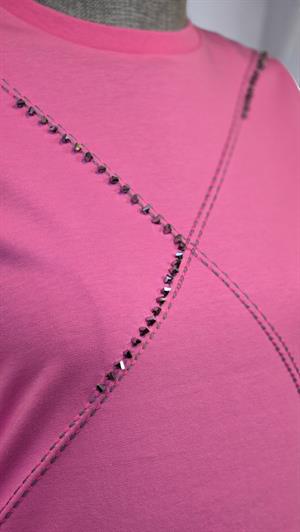 El İşi Süslemeli Sweat - pembe
