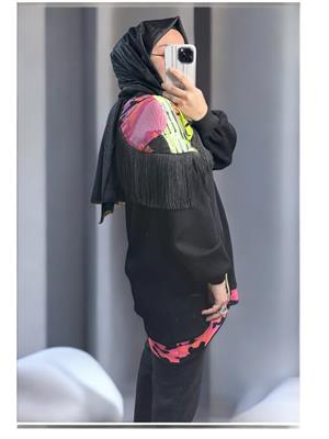 Ghisa Desen Detay Ceket - Siyah