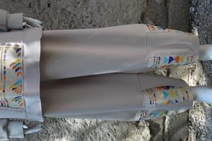 Ghisa Önü Jakarlı Tunik Pantolon Takımı - Taş
