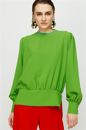 Ghisa Ribana Detaylı Bluz - Yeşil