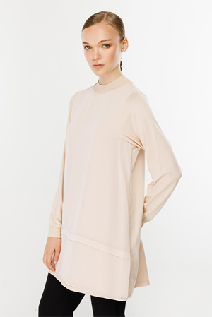 Ghisa Ribana Detaylı Tunik - Krem