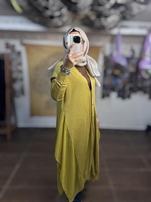 Ghisa Şifon Detaylı Triko Hırka - Asit