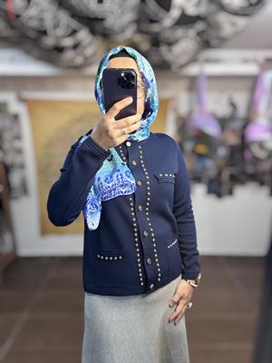 Ghisa Triko Ceket - Lacivert