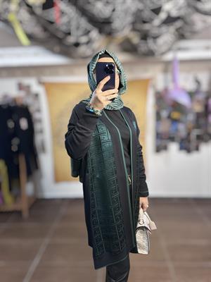 Ghisa Triko Hırka - Yeşil/Siyah