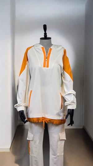 İKİ İPLİK SPOR KAPŞONLU 2 Lİ TAKIM EKRU/ORANJ