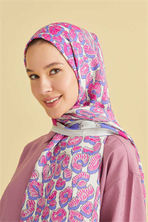 İmannoor Bordür Pembe Panter Floş Viskon Şal 70x200