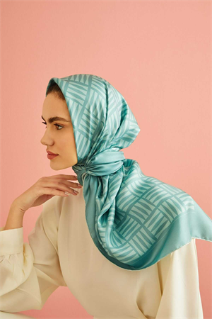 İmannoor Iman Kare Mint Tivil İpek Eşarp 90x90