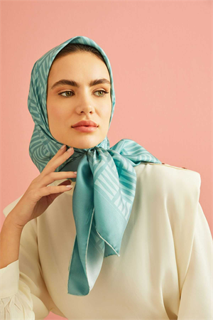 İmannoor Iman Kare Mint Tivil İpek Eşarp 90x90