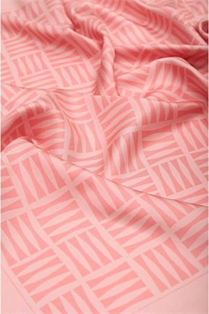 İmannoor Iman Kare Pembe Tivil İpek Eşarp 90x90