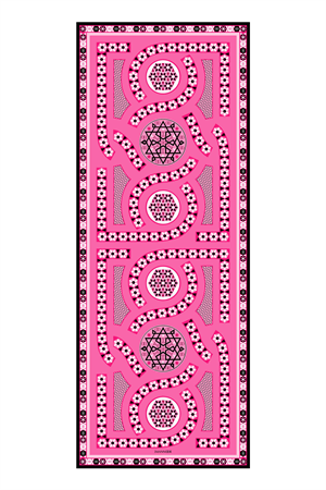 İmannoor Labirent Pembe Krep İpek Şal 80x210
