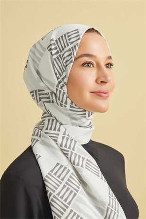 İmannoor Piyano Beyaz Floş Viskon Şal 70x200