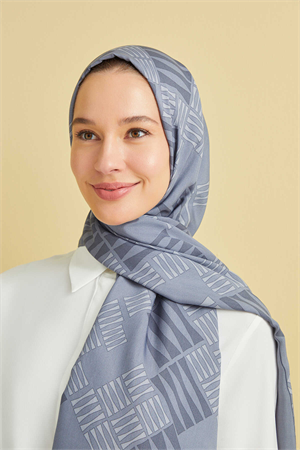 İmannoor Piyano Gri Floş Viskon Şal 70x200