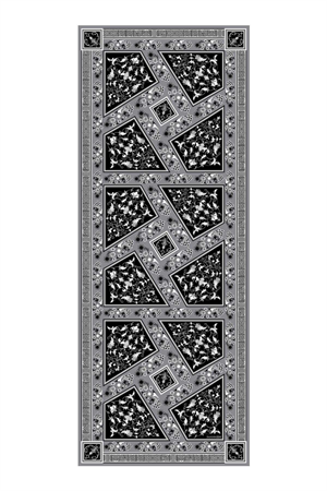 İmannoor Tezhip Siyah Krep İpek Şal 80x210