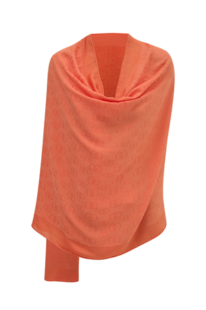 İmannoor Zincir Desen Orange İpek Şal 70x210