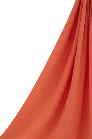 İmannoor Zincir Desen Orange İpek Şal 70x210