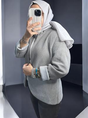 İTALY ANGORA CEKET - GRİ