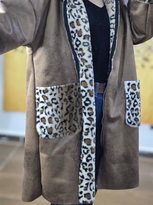 İTALY LEOPAR ASTARLI NUBUK CEKET - CAMEL