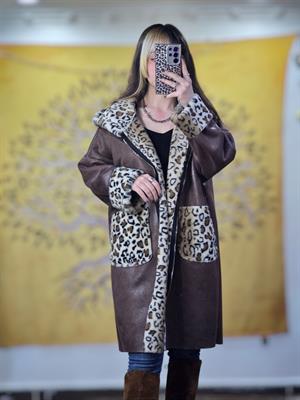 İTALY LEOPAR ASTARLI NUBUK CEKET - KAHVE