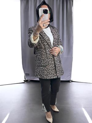 İTALY LEOPAR PARLAK CEKET - LEOPAR