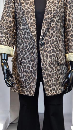 İTALY LEOPAR PARLAK CEKET - LEOPAR