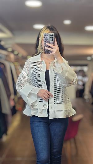 KAHMA KHM25Y14150 FİLE CEKET - BEYAZ