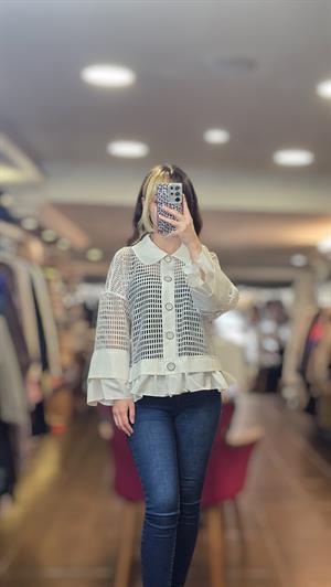 KAHMA KHM25Y14150 FİLE CEKET - BEYAZ