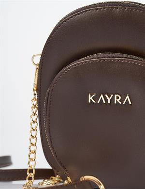 KAYRA KA-A24-CNT41 Zincir Askılı Yuvarlak Form Çanta - ACI KAHVE