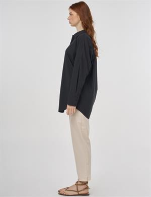 KAYRA KA-B25-11019 Rahat Kesim Pamuklu Tunik - Siyah