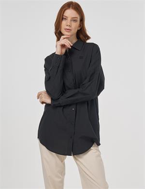 KAYRA KA-B25-11019 Rahat Kesim Pamuklu Tunik - Siyah