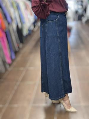KAYRA KA-B25-12015 Parçalı Denim Etek - 