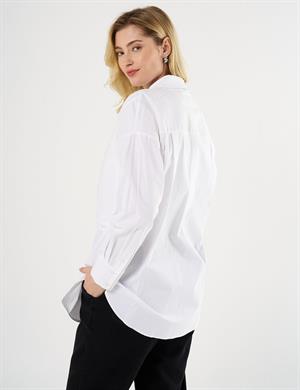 Kayra KA-B25-21042 Çiçek Brodeli Pamuklu Tunik - Ekru
