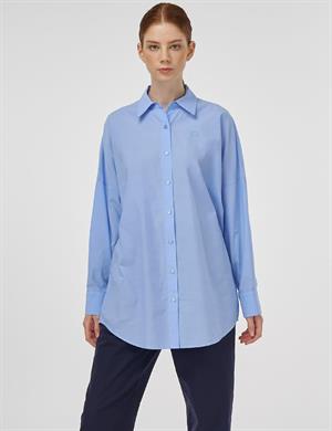 KAYRA KA-B25-21136 %100 Pamuklu Düşük Omuz Tunik - Açık Mavi