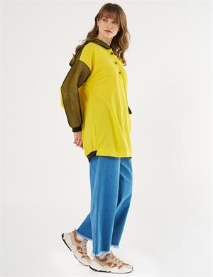 KAYRA KA-B25-31010 File Garnili Sweatshirt - Sarı