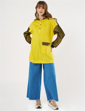 KAYRA KA-B25-31010 File Garnili Sweatshirt - Sarı