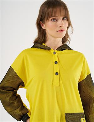 KAYRA KA-B25-31010 File Garnili Sweatshirt - Sarı