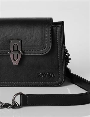 KAYRA KA-B25-CNT11 Metal Aksesuarlı Omuz Çantası - Siyah