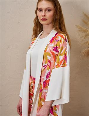KAYRA KA-B25-TRK10 Floral Desenli Triko Takım - Ekru